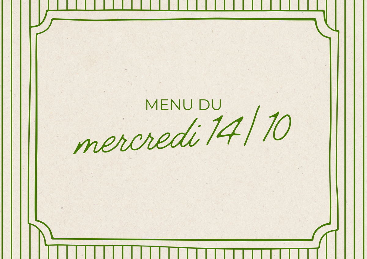 Menu du mercredi 14/10