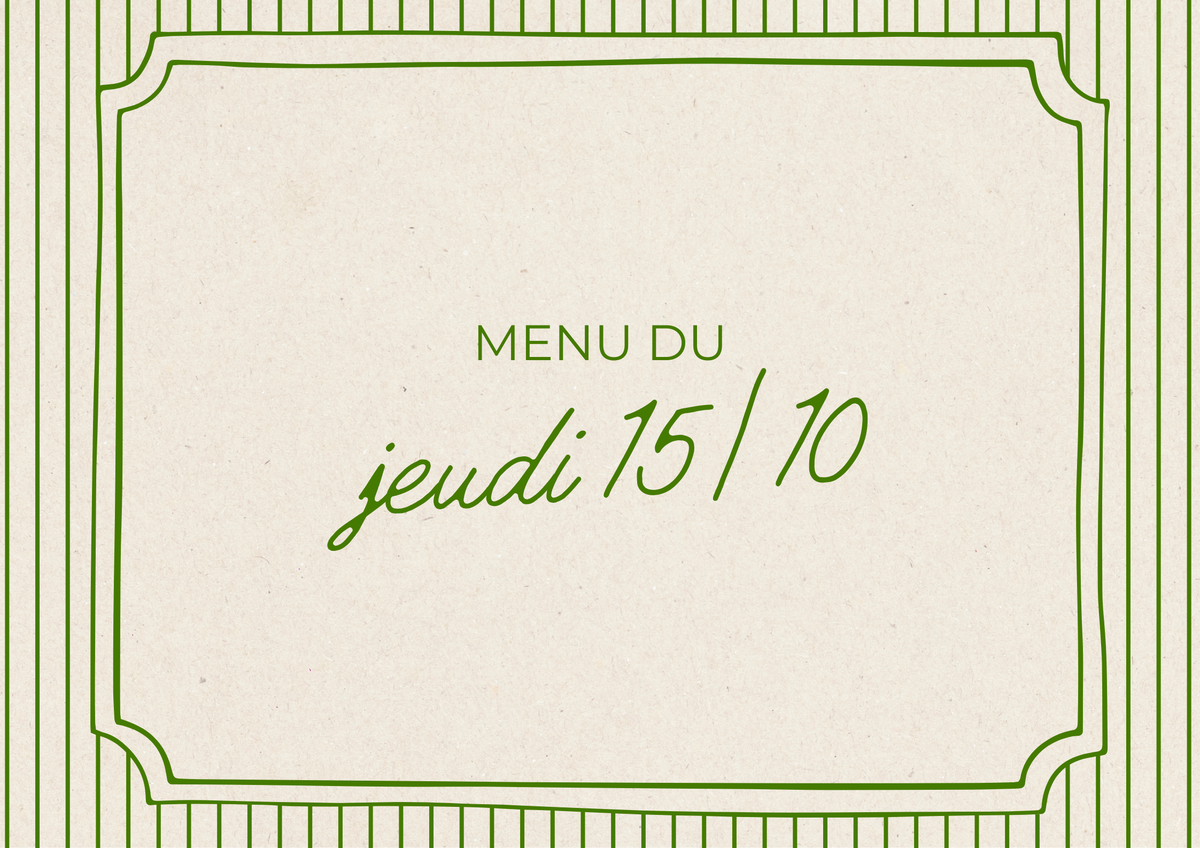 Menu du jeudi 15/10