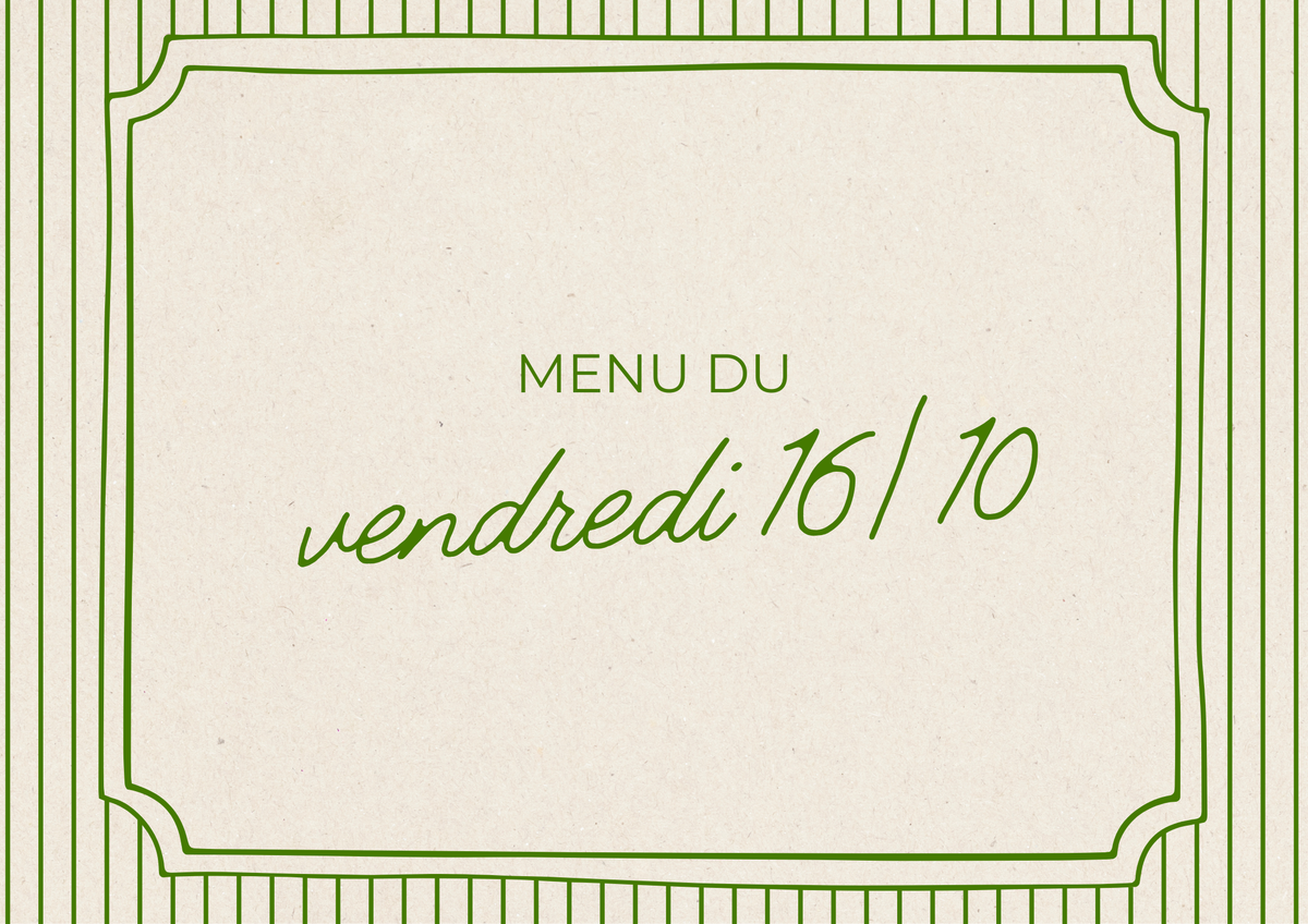 Menu du vendredi 16/10