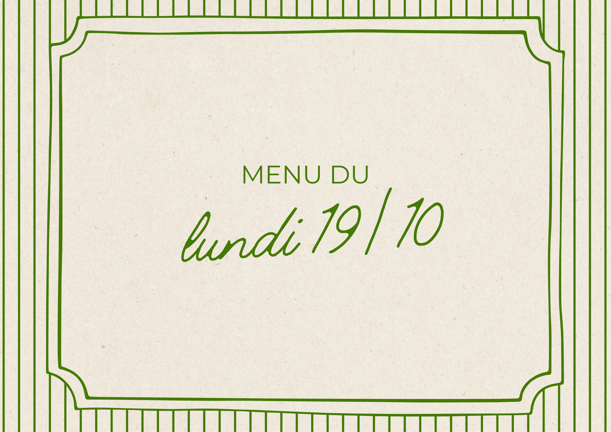 Menu du lundi 19/10