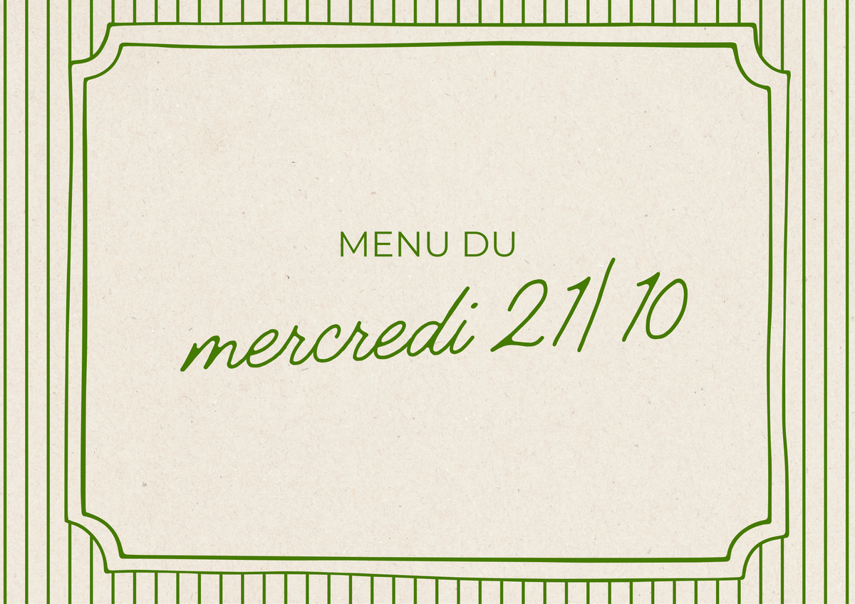 Menu du mercredi 21/10