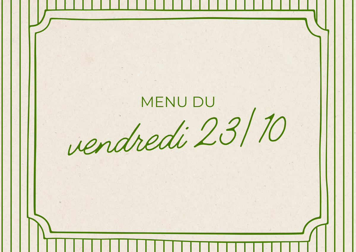 Menu du vendredi 23/10