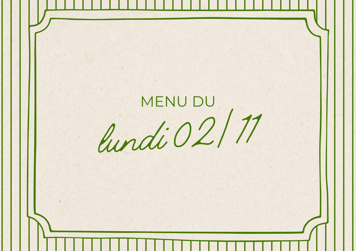 Menu du lundi 02/11