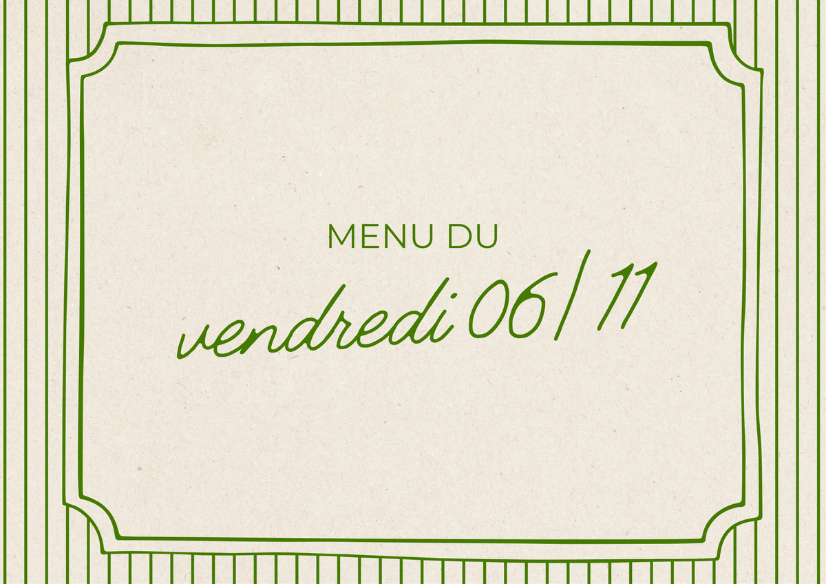 Menu du vendredi 06/11