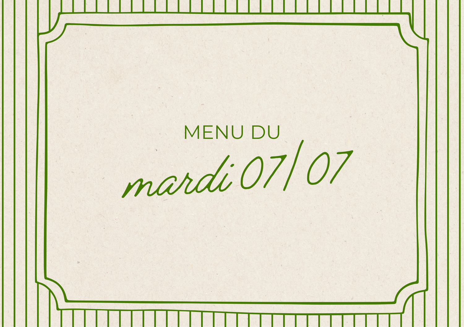 Menu du mardi 07/07