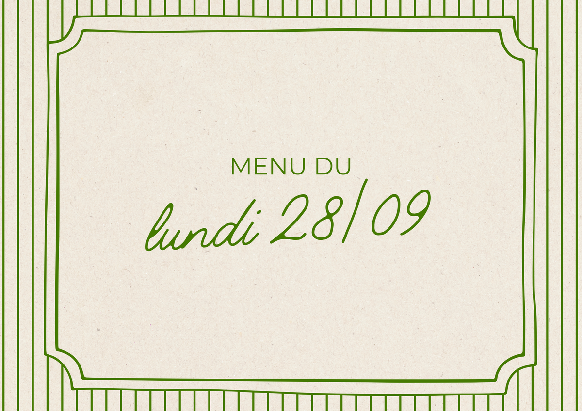 Menu du lundi 28/09