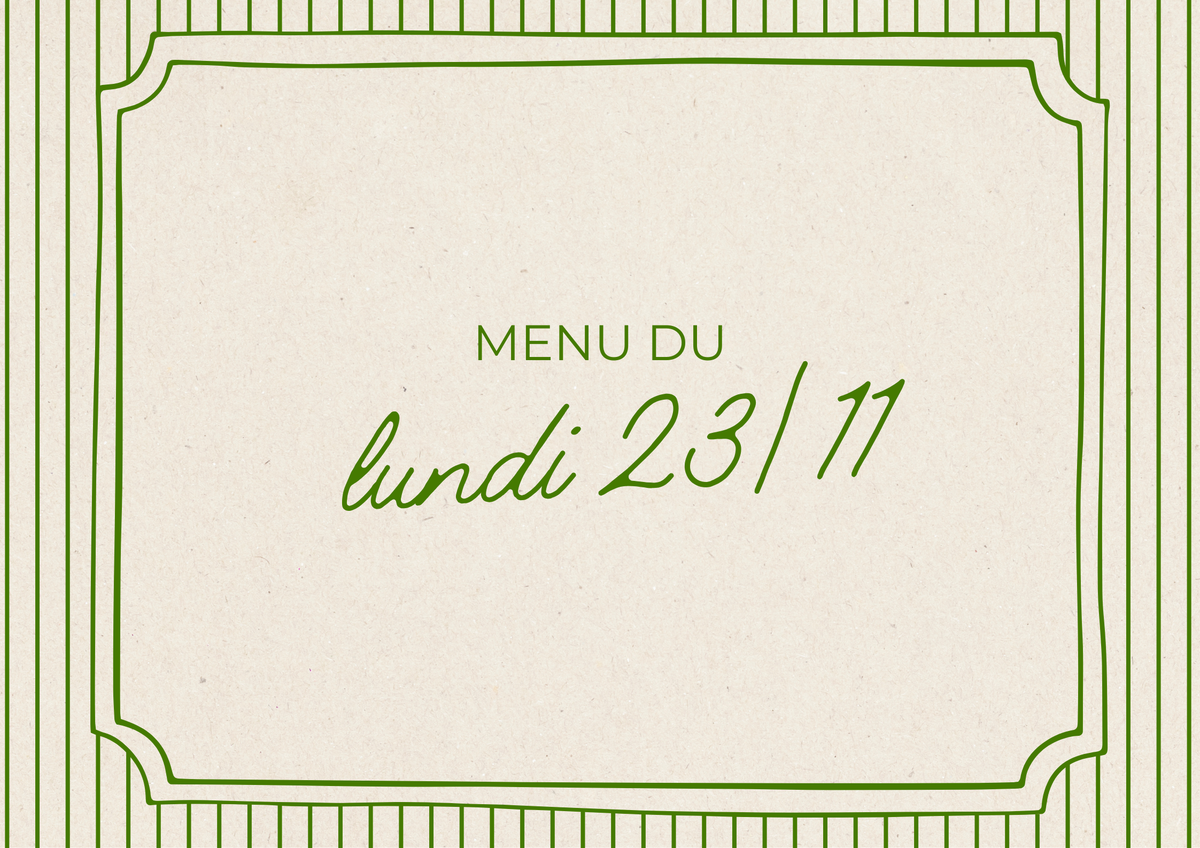 Menu du lundi 23/11