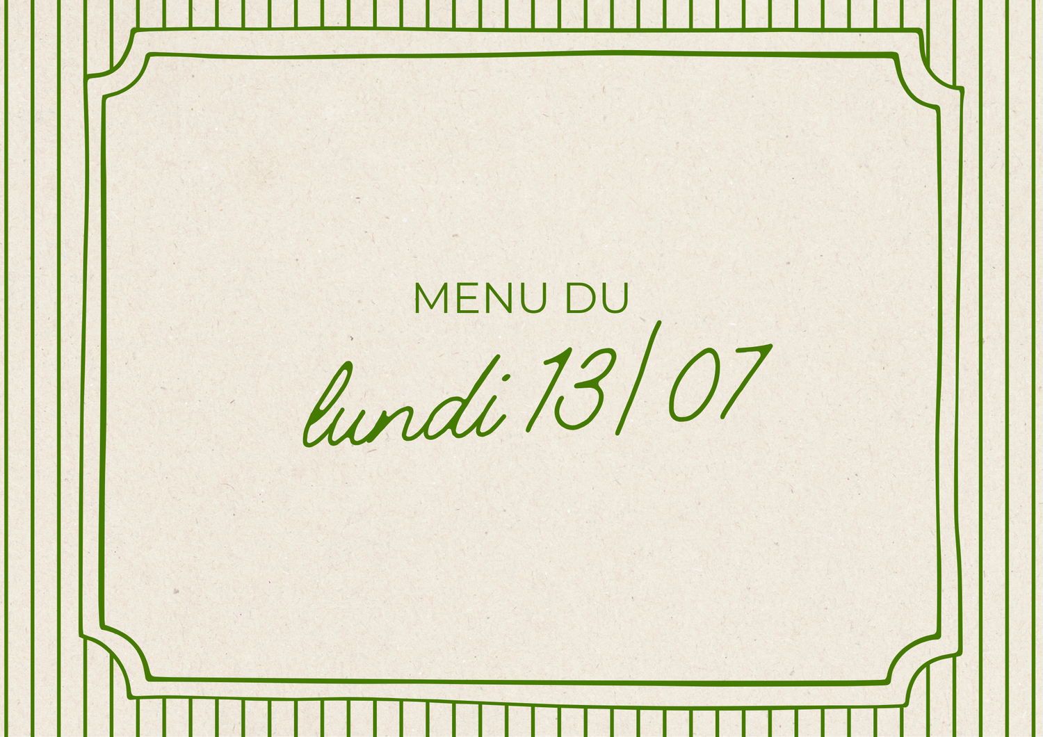 Menu du lundi 13/07