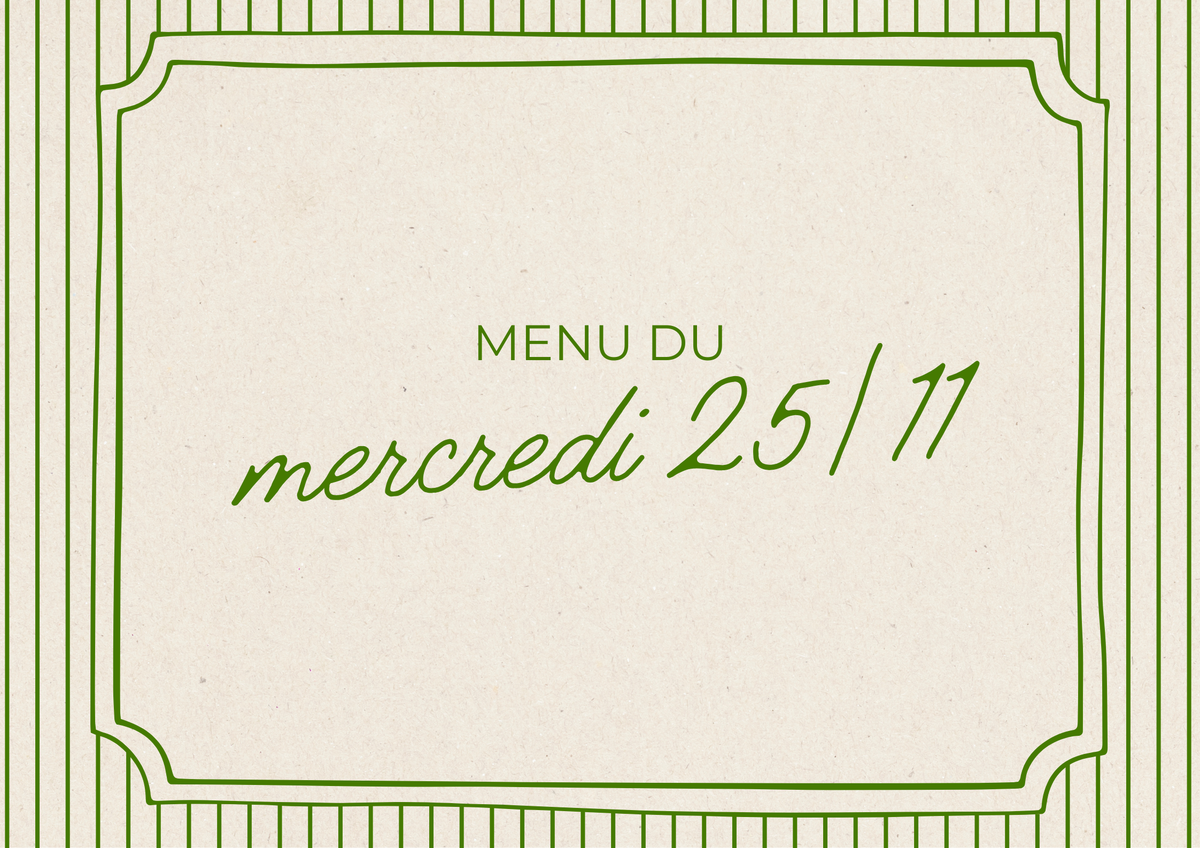 Menu du mercredi 25/11